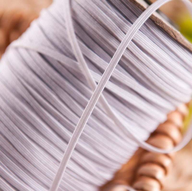 Abbaoww 144 Yards Elastic Band 1/4 inch Wide, High Stretchy White Knit Elastic Band for Sewing Waistband Pants DIY Projects - Image 2